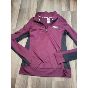 Victoria secret PINK ultimate burgundy 1/4 zip pull over Size XS
